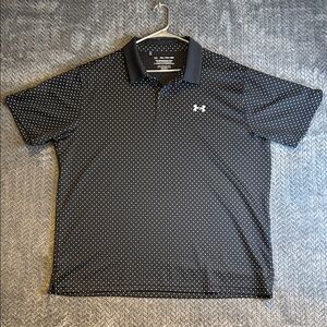 Mens Under Armour Match Play Printed Polo Golf Size XXL Polka Dot